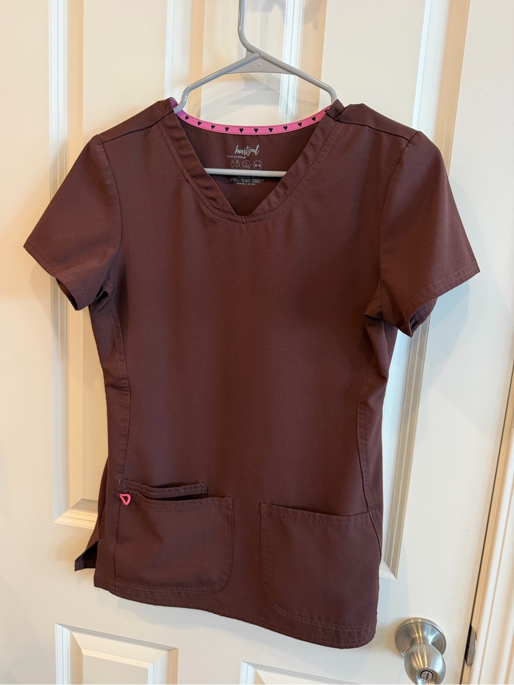 HeartSoul Women’s V-Neck Scrub Top - brown